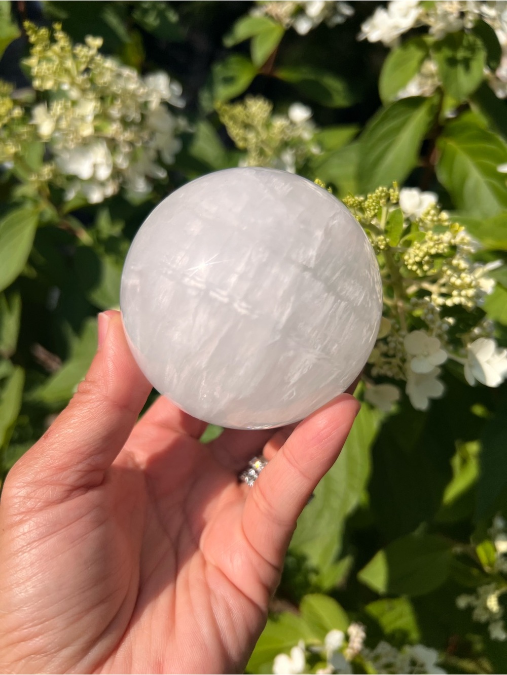 White (3)  fluorite sphere | Crystal